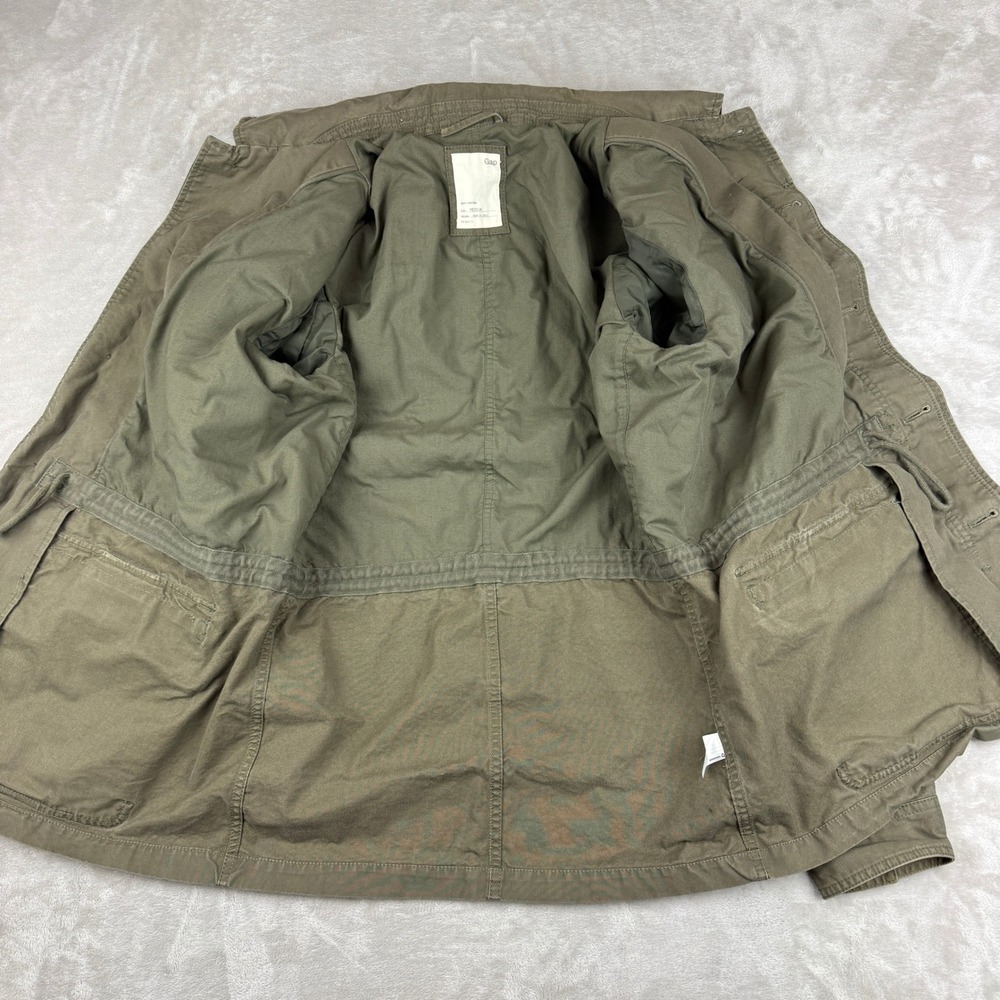 GAP Jacket Men Medium Olive Green Fall Fatigue Ca… - image 8